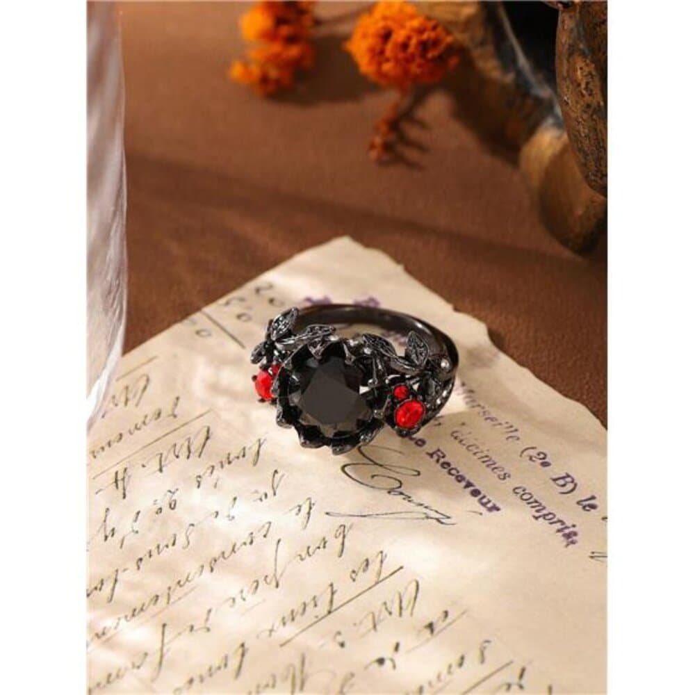 1pc Popular Women's Fashion Luxury Vintage Floral Zirconia Ring, Suitable For - Thumbnail 2