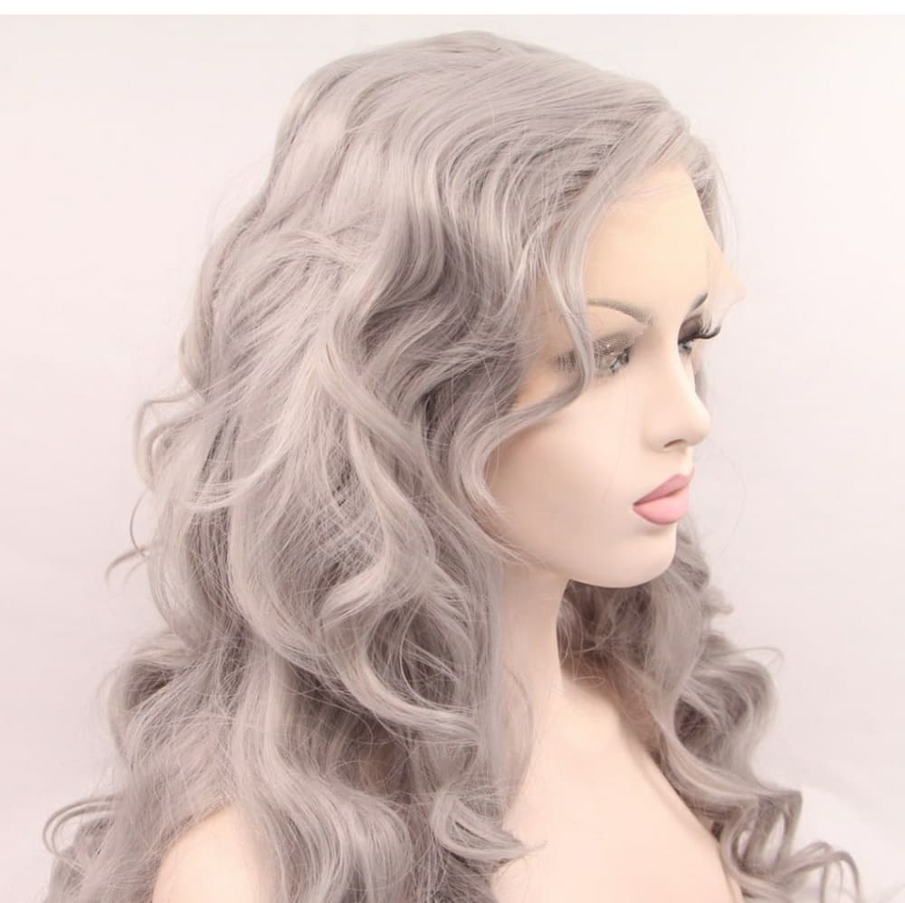 Silver Gray Beauty LaceFront Wig Wig 22 inches - Thumbnail 4