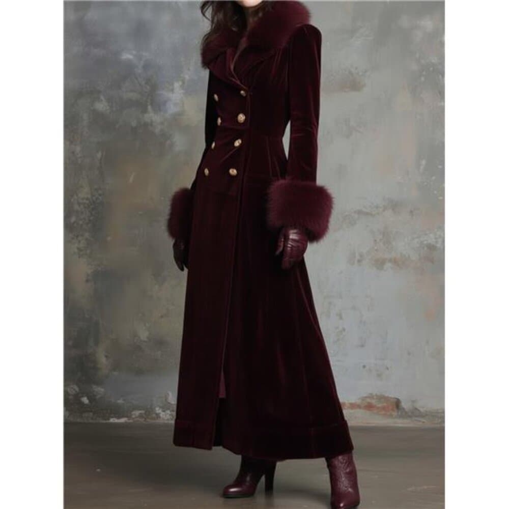 Double-breasted Long-sleeve Long Coat for Women | Fashionable Light Luxury - Thumbnail 2