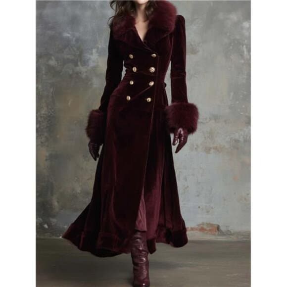 Double-breasted Long-sleeve Long Coat for Women | Fashionable Light Luxury - Thumbnail 6