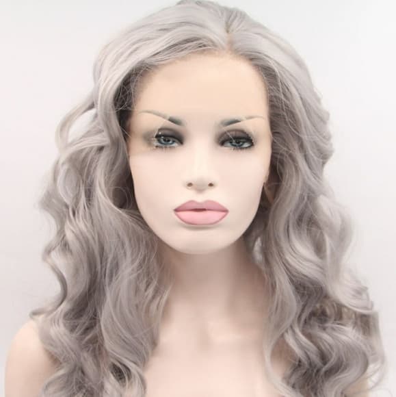 Silver Gray Beauty LaceFront Wig Wig 22 inches - Thumbnail 7