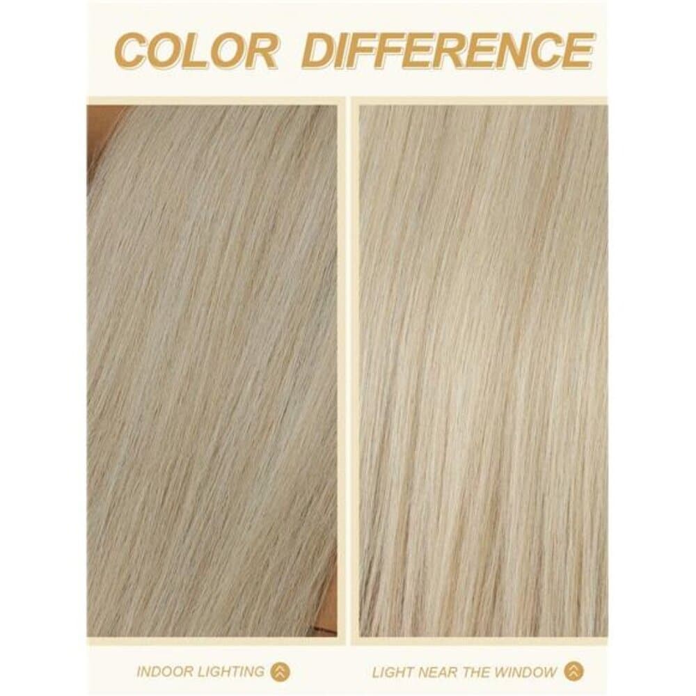 16 Clips 22 Inch 7pcs/Set Golden Straight Synthetic Hair Extensions For Women - Thumbnail 7