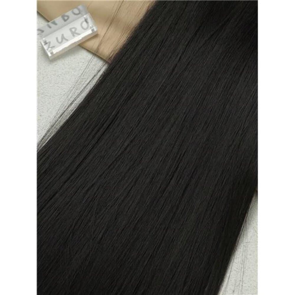 16 Clips 22 Inch 7pcs Black Straight Synthetic Hair Extensions For Women - Thumbnail 6