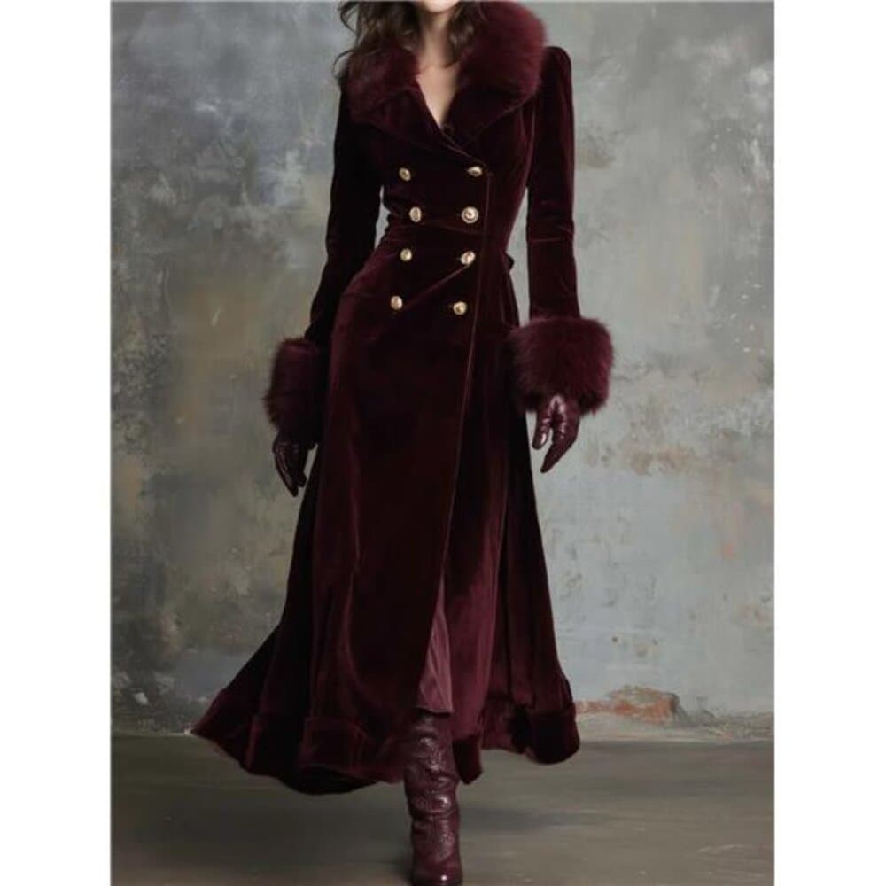 Double-breasted Long-sleeve Long Coat for Women | Fashionable Light Luxury - Thumbnail 5