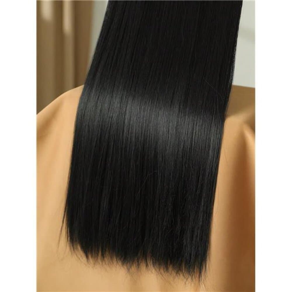 16 Clips 22 Inch 7pcs Black Straight Synthetic Hair Extensions For Women - Thumbnail 4
