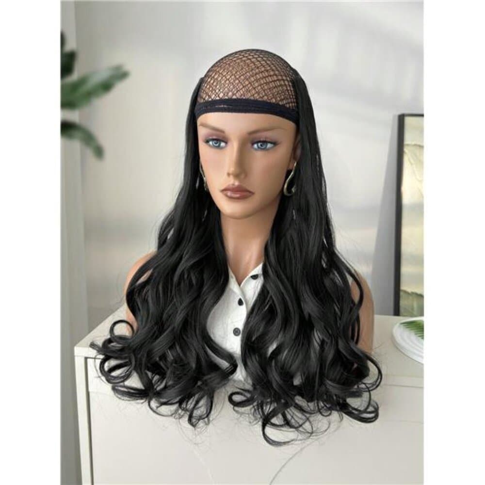 16 Clips 22 Inch 7pcs Black Long Wavy Clip-In Hair Extensions For Women, - Thumbnail 12