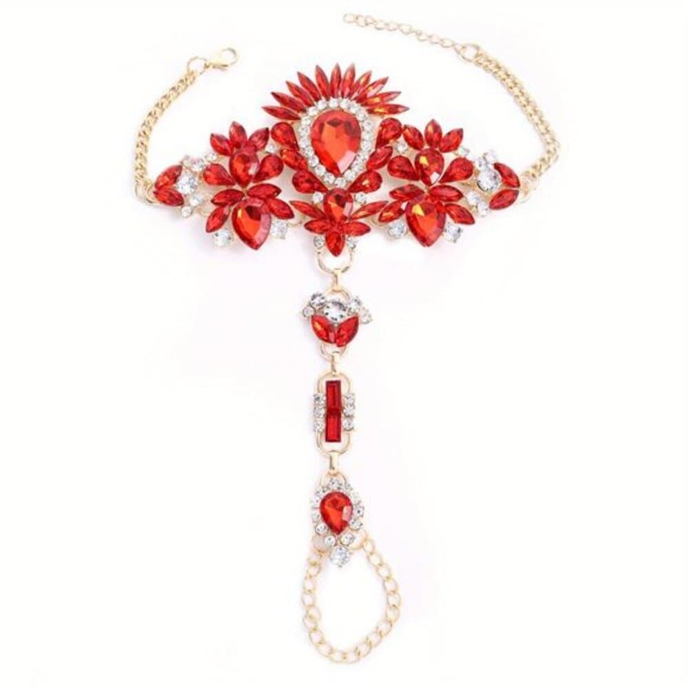 Exaggerated Boho Style Personality Toe Ring Anklet With Colorful Faux Crystal - Thumbnail 7