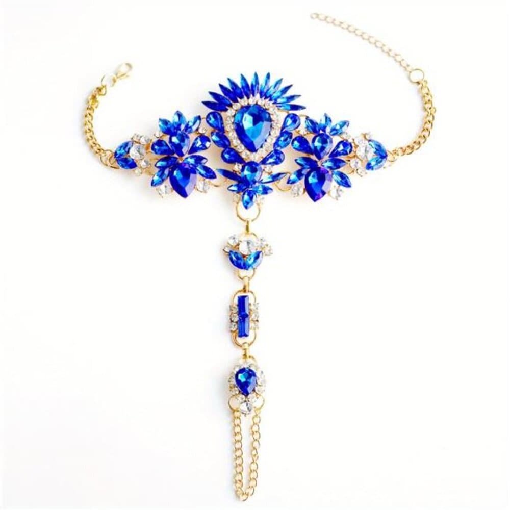 Exaggerated Boho Style Personality Toe Ring Anklet With Colorful Faux Crystal - Thumbnail 8
