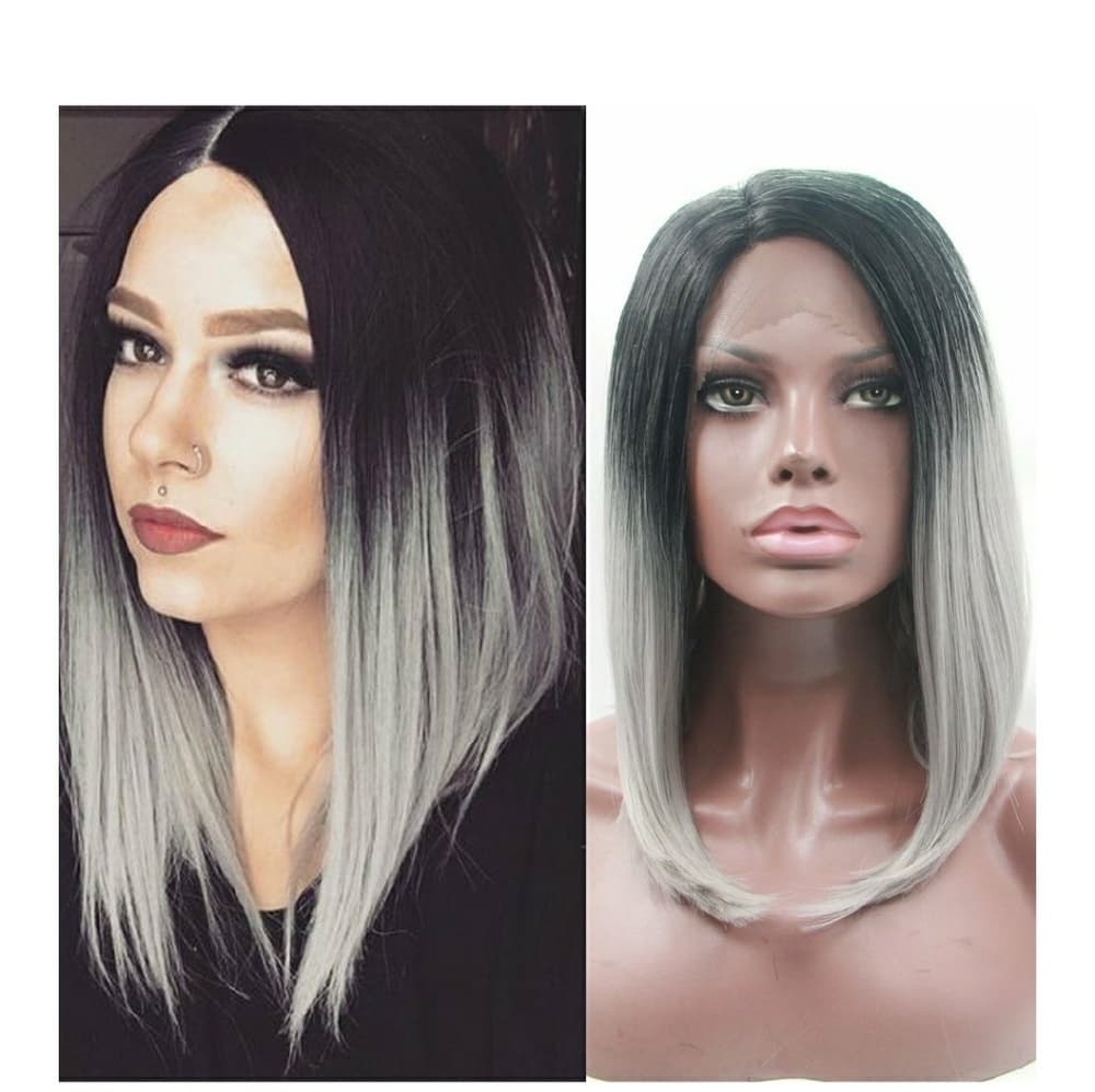 Ombre Gray Beauty LaceFront Wig Wig - Thumbnail 2