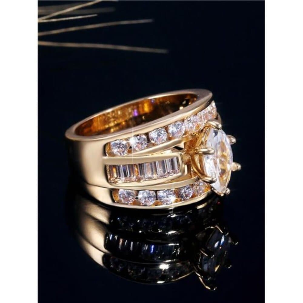 Fashion Cubic Zirconia Decor Ring - Thumbnail 5