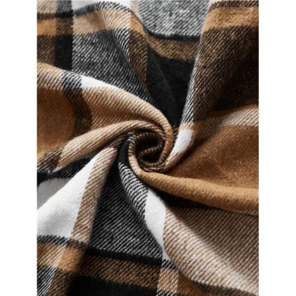 Plaid Pocket Sleeveless Casual Women Vest Jacket - Thumbnail 6