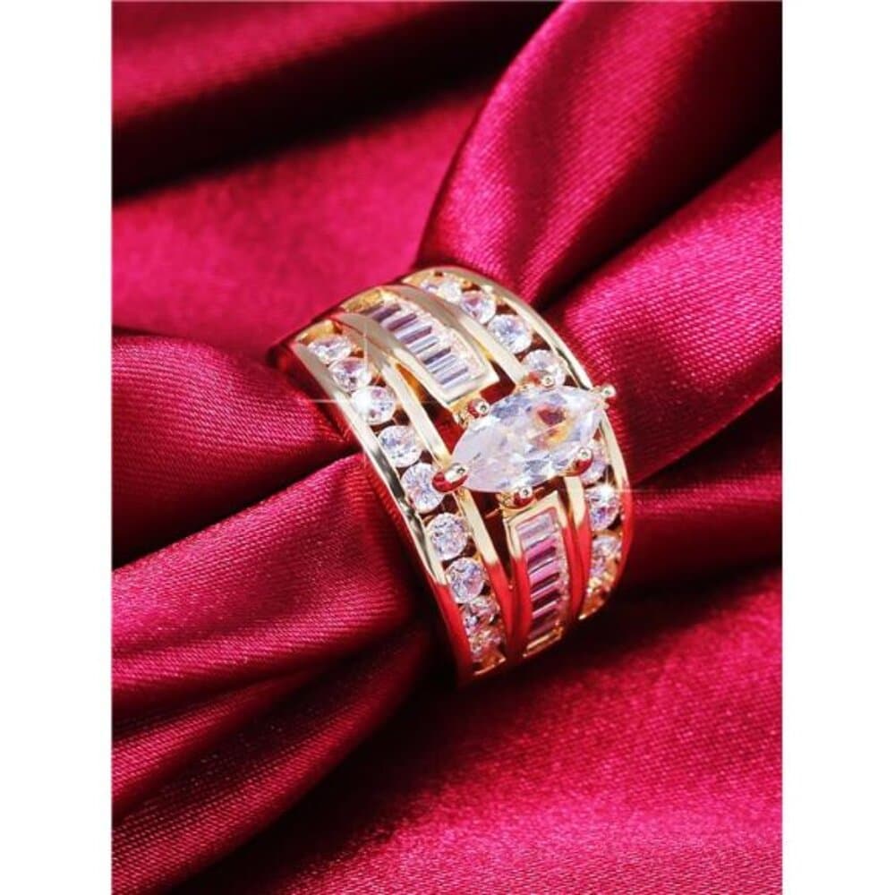 Fashion Cubic Zirconia Decor Ring - Thumbnail 2