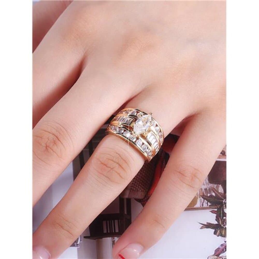 Fashion Cubic Zirconia Decor Ring - Thumbnail 4