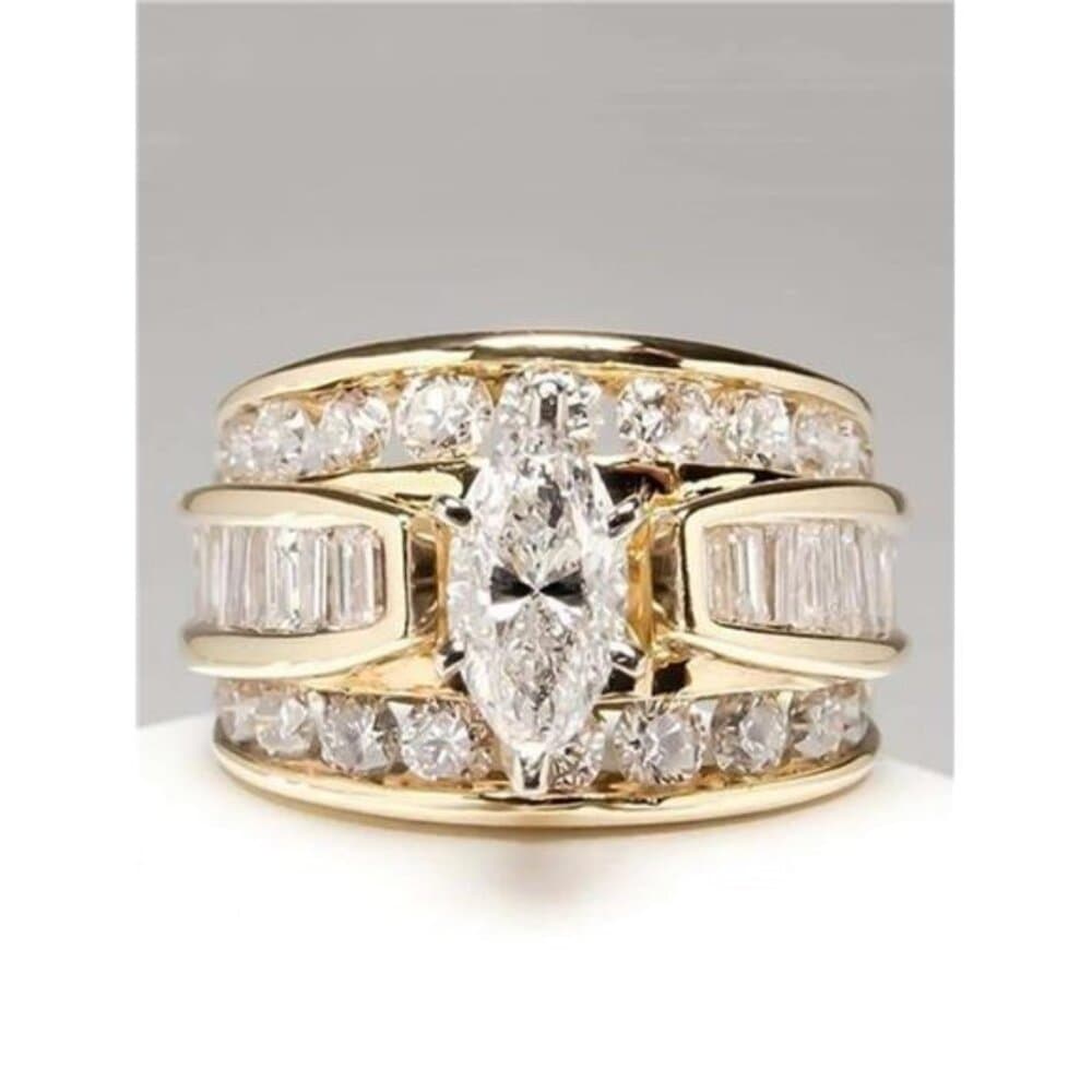 Fashion Cubic Zirconia Decor Ring - Thumbnail 7