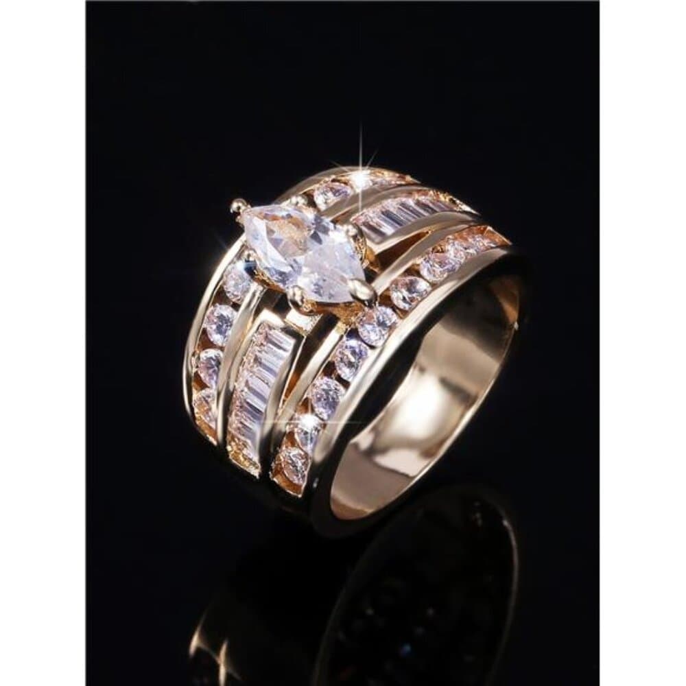 Fashion Cubic Zirconia Decor Ring - Thumbnail 3