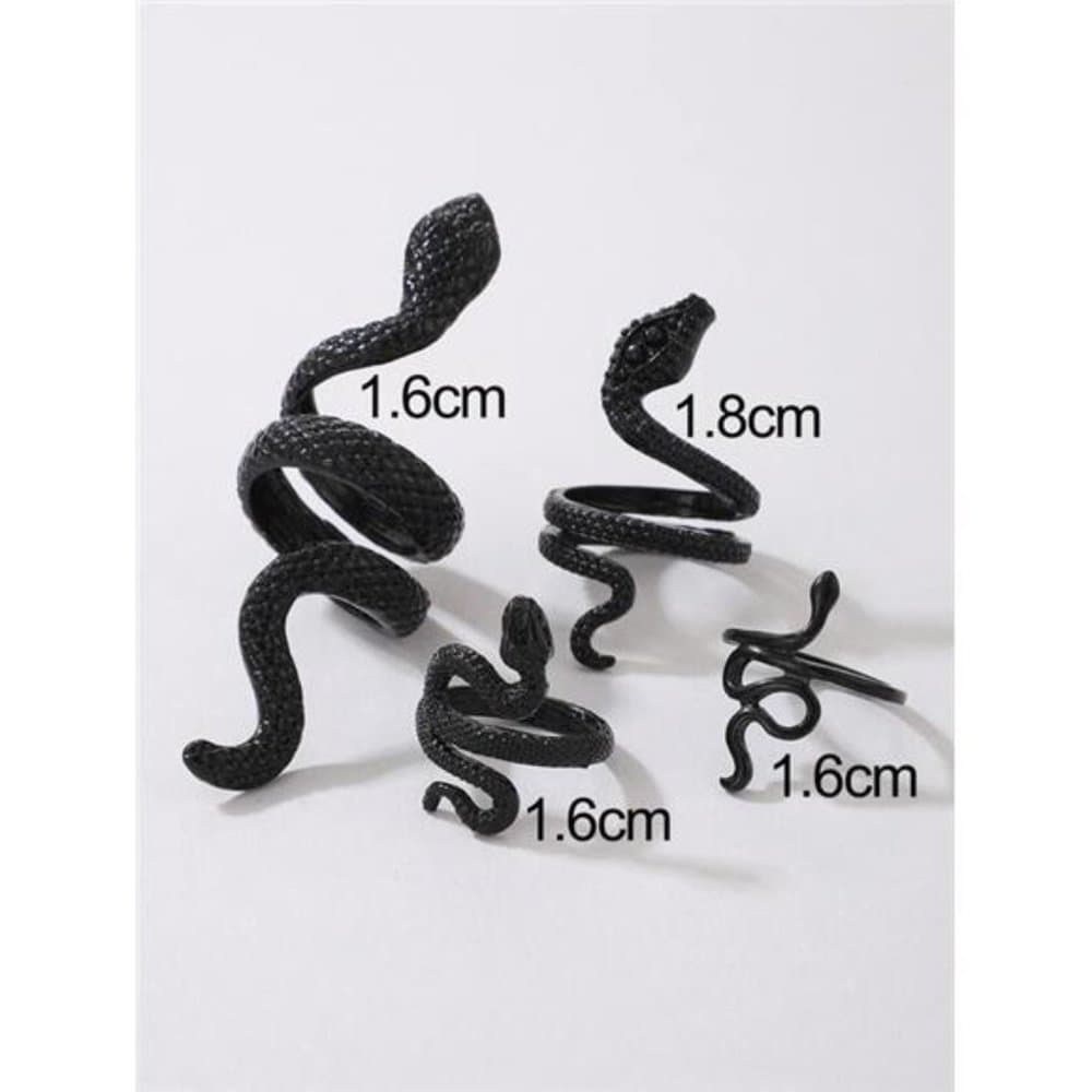 4pcs/set Snake Design Ring - Thumbnail 5