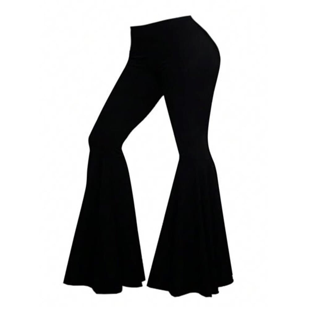 i Plus Size Women Solid Color Simple Daily Fashion Flared Pants - Thumbnail 3