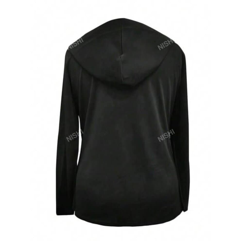 Letter Printed Long Sleeve Hooded T-Shirt - Thumbnail 6