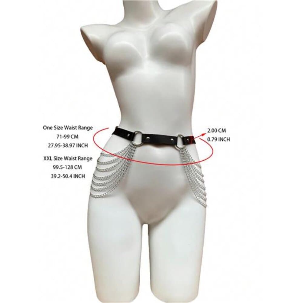 1pc Waist Leather Chain Belt, Fashion Apparel Accessory For Women - Thumbnail 3