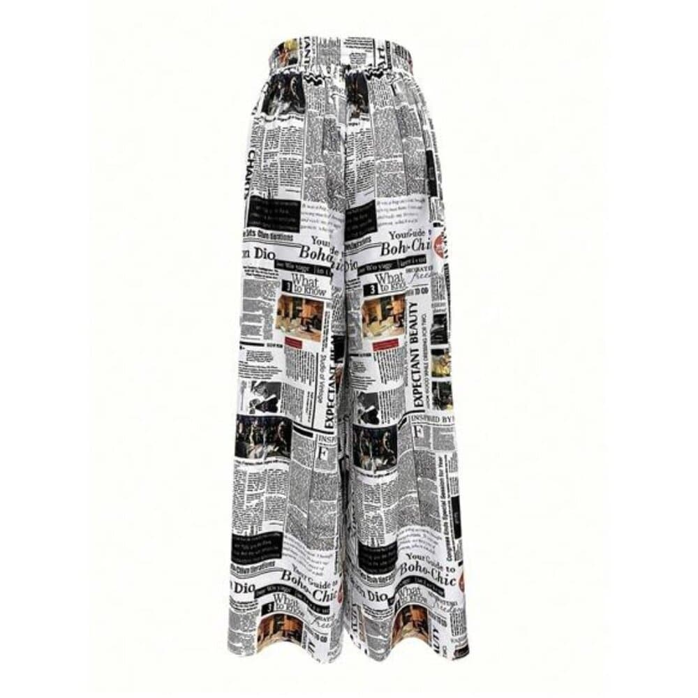 Women Fashionable Printed Casual Spring/Summer Wide-Leg Pants,Ladies - Thumbnail 2