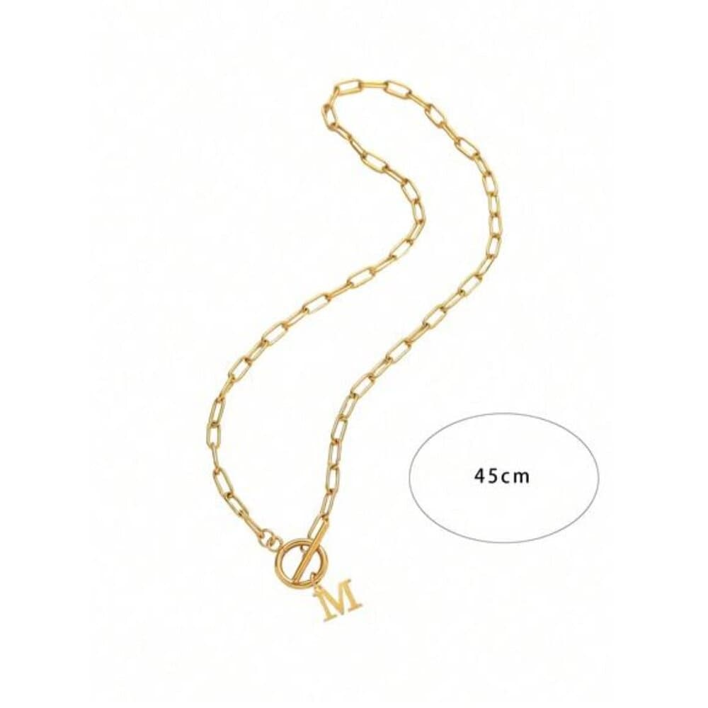 Letter Initial Necklace For Women Capital Cz A-Z Alphabet Gold Color Necklace - Thumbnail 11