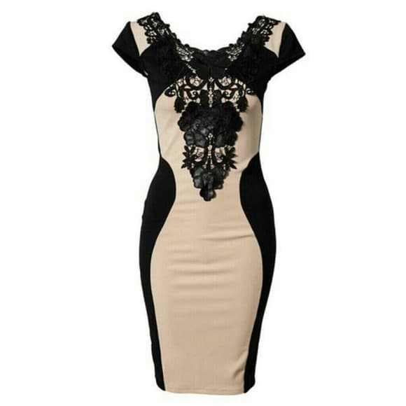 Sexy Lace Slimming Sleeveless Bodycon Dress - Thumbnail 2