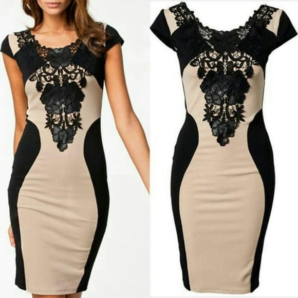 Sexy Lace Slimming Sleeveless Bodycon Dress - Thumbnail 4