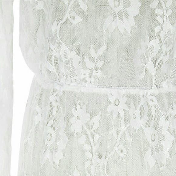 Sexy White Lace Dress - Thumbnail 3