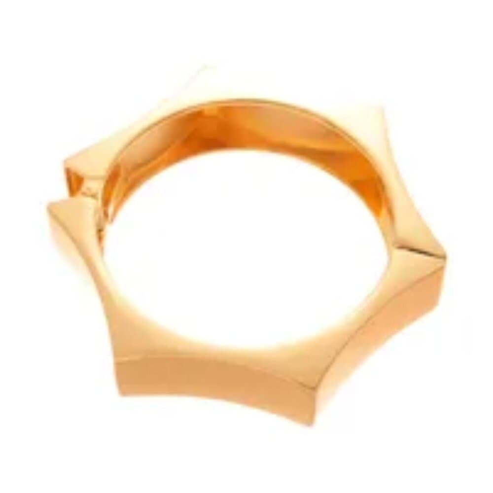 Elegant Hexagonal Cut Wood Bracelet Fashionable European Style Double Ring - Thumbnail 4
