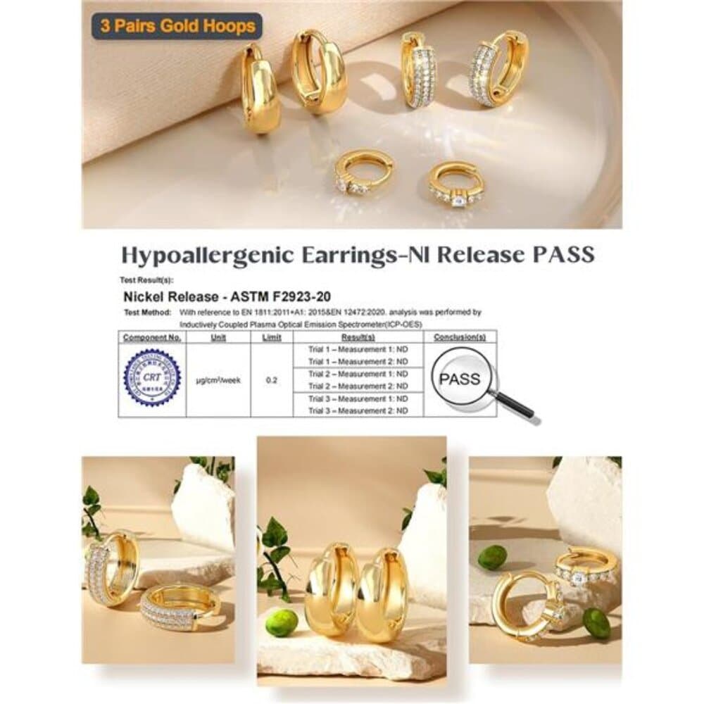 LOLIAS Small 14K Gold Plated Chunky Hoop Earrings for Women Hypoallergenic - Thumbnail 4
