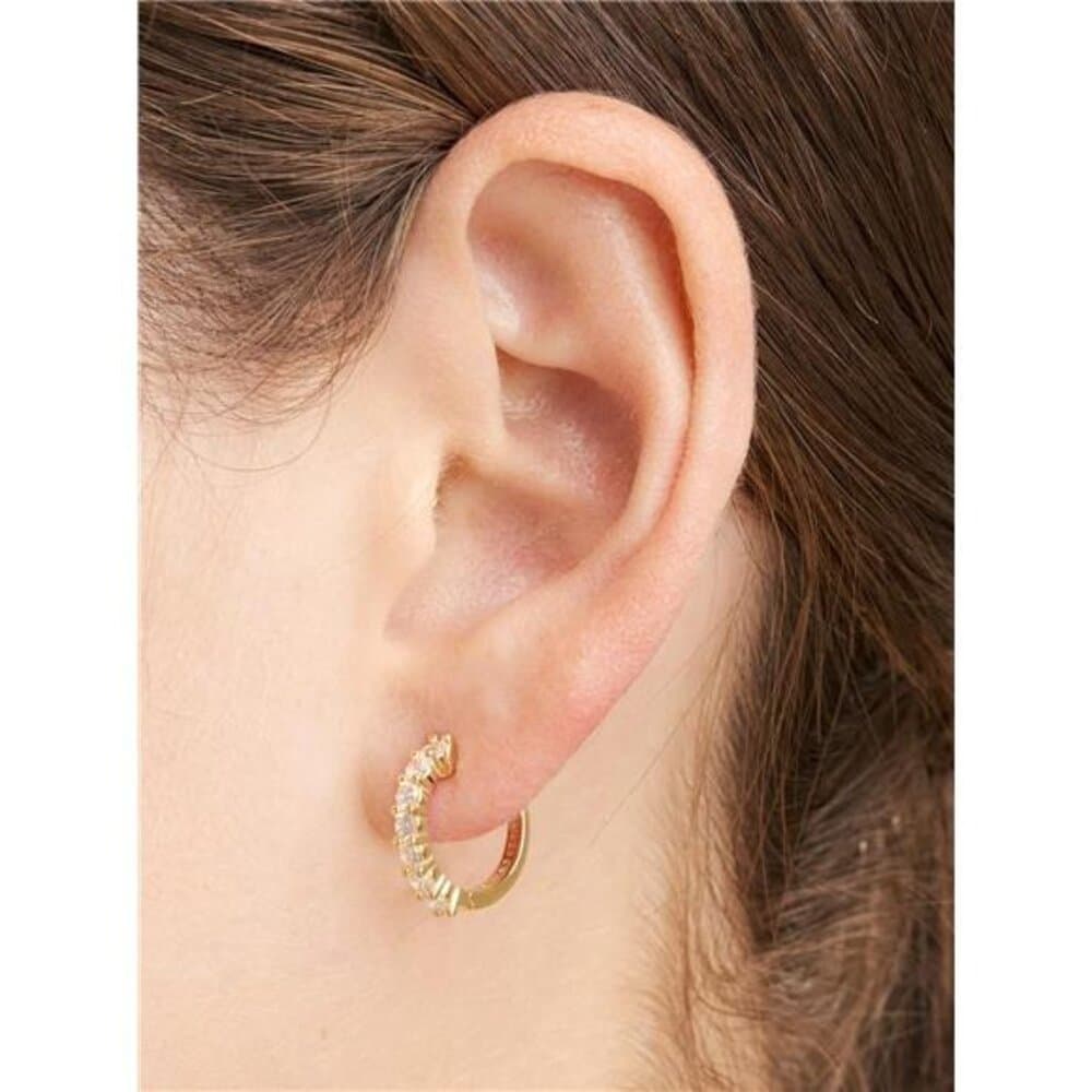 Beautiful Hinged Huggie Hoop Earrings - Thumbnail 2