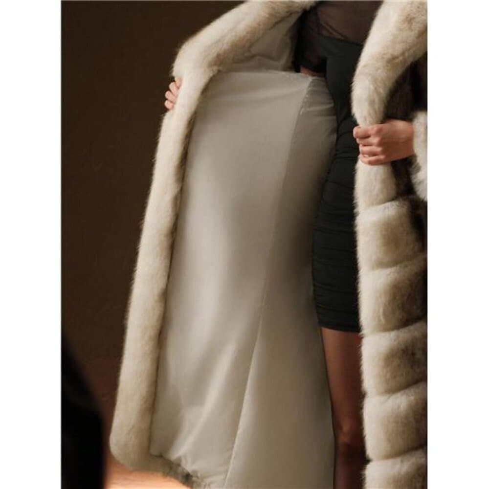 Anewsta Vintage Patchwork Faux Fur Long Coat, Winter Fashion - Thumbnail 11