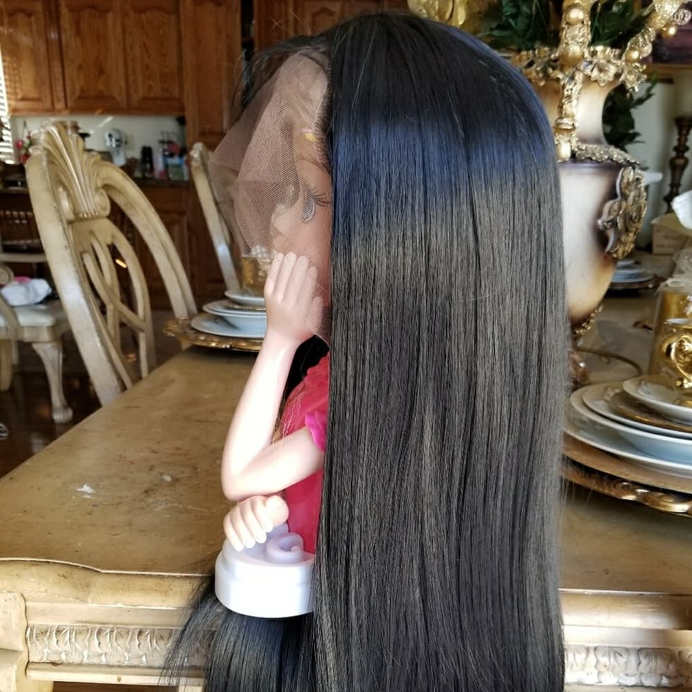 Straight Black Beauty LaceFront Wig Wig 22-24inche - Thumbnail 4