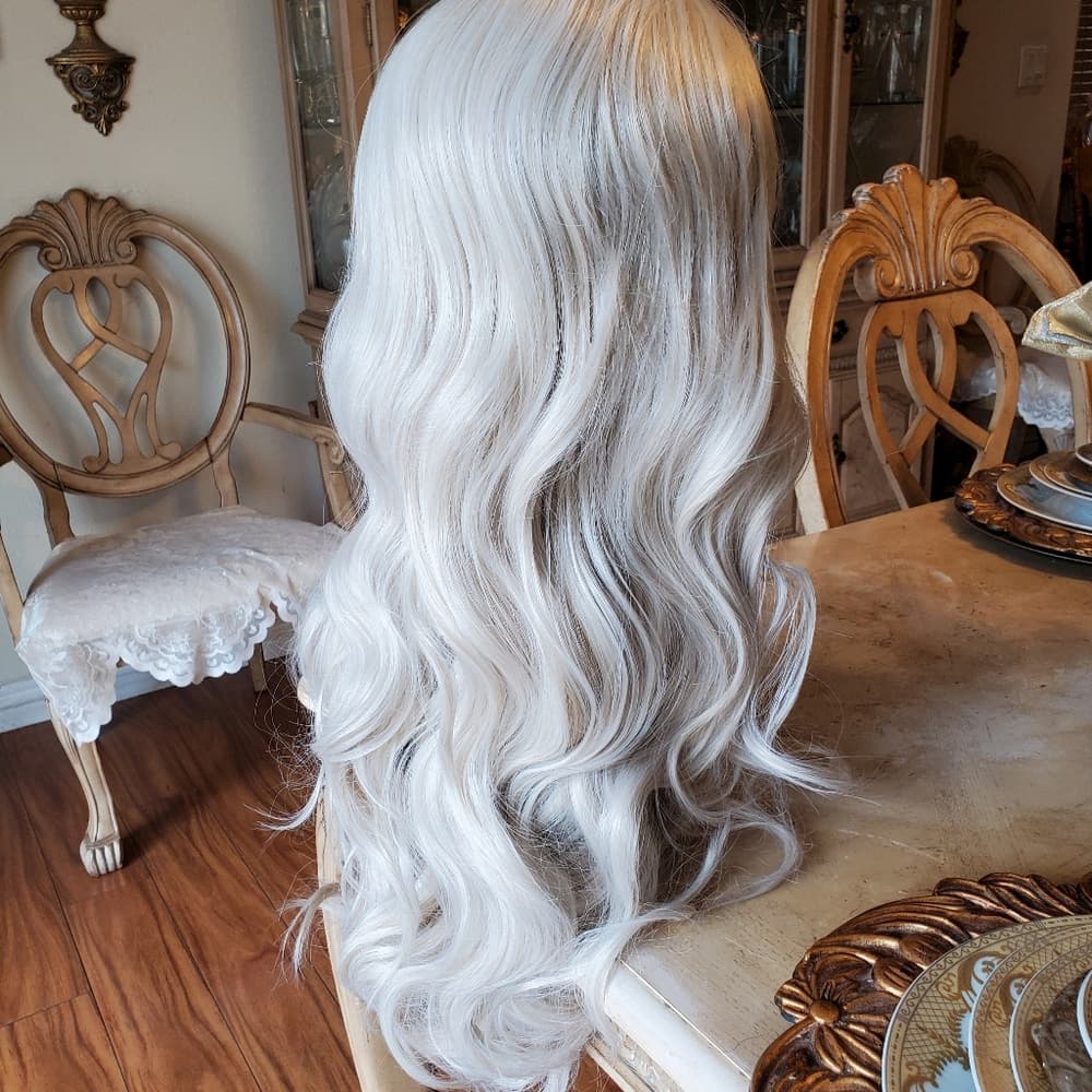 White Blonde Full Wig 20-24 inches!! READY TO SHIP TODAY!!! - Thumbnail 7