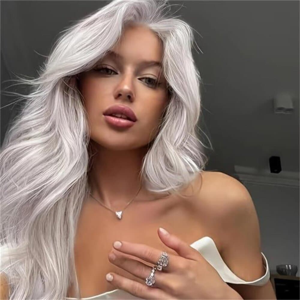 Light Gray Lace Front Glueless Wig 22 inch!! - Thumbnail 5