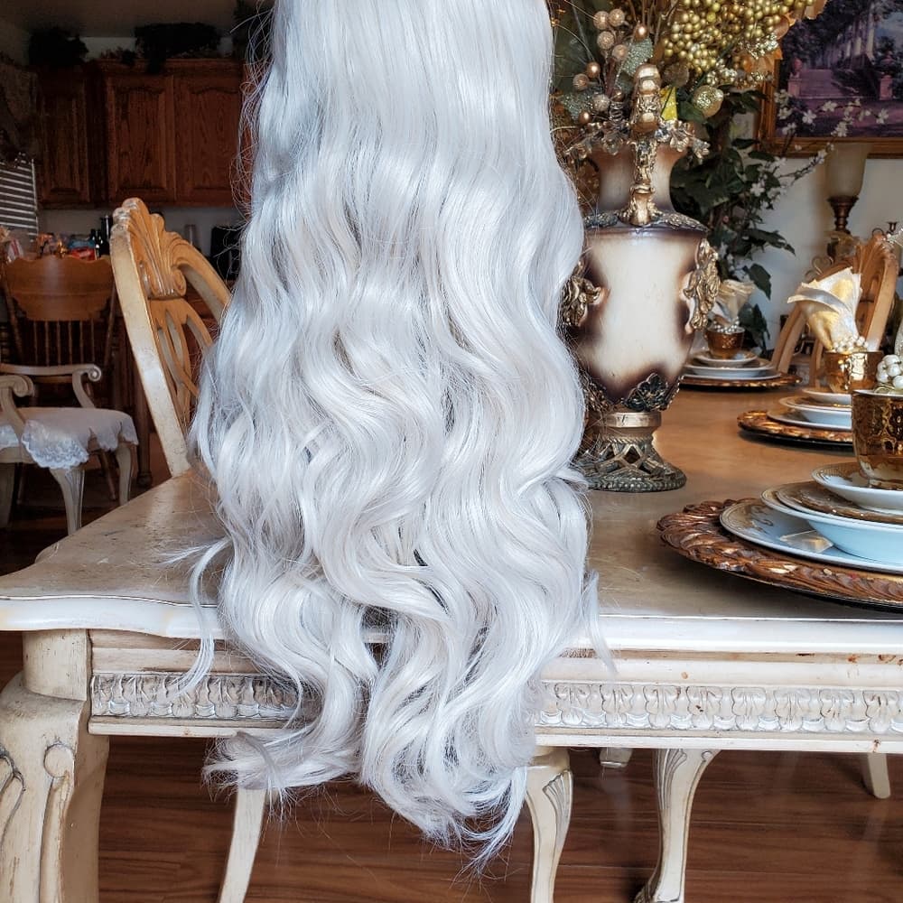 White Blonde Full Wig 20-24 inches!! READY TO SHIP TODAY!!! - Thumbnail 6