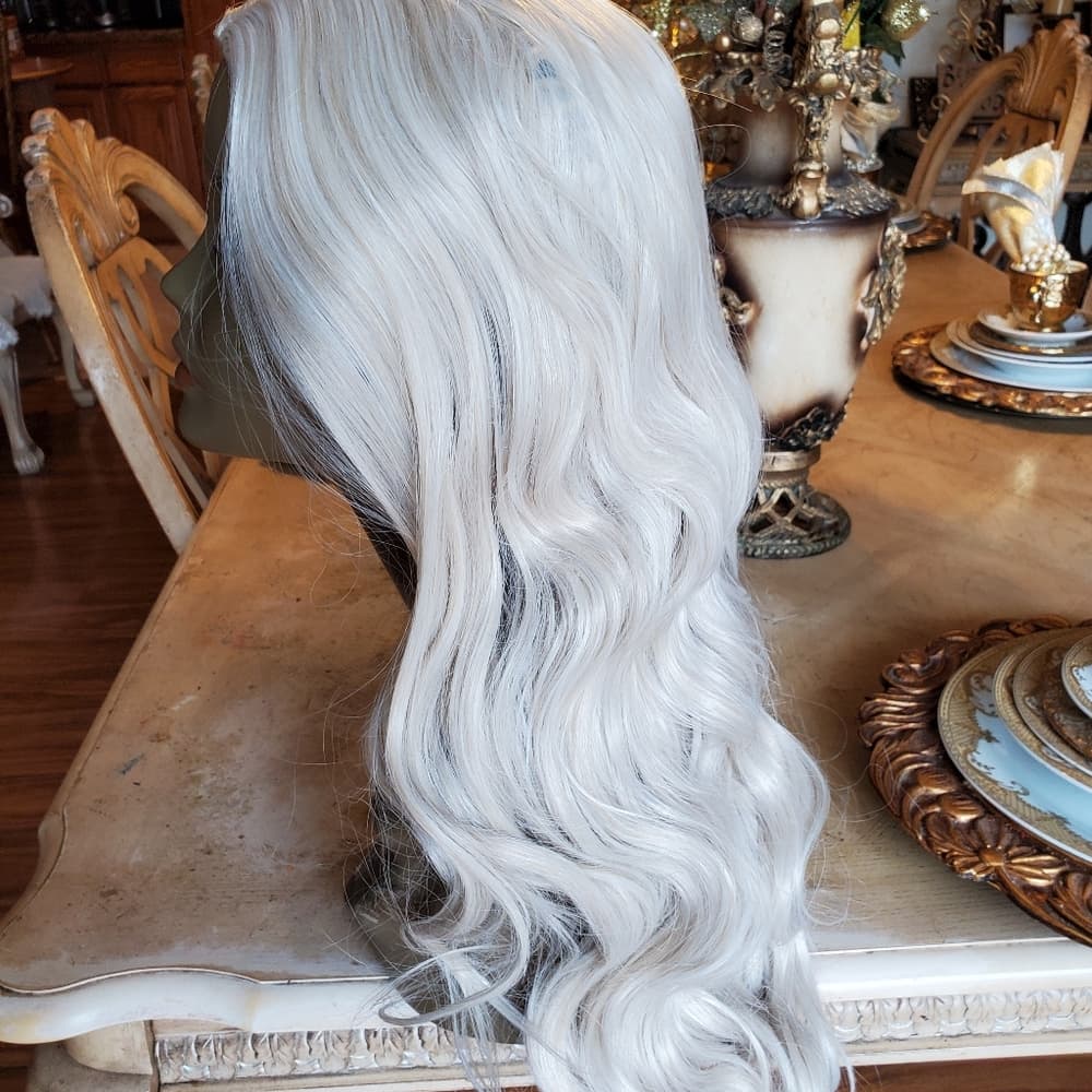 White Blonde Full Wig 20-24 inches!! READY TO SHIP TODAY!!! - Thumbnail 10