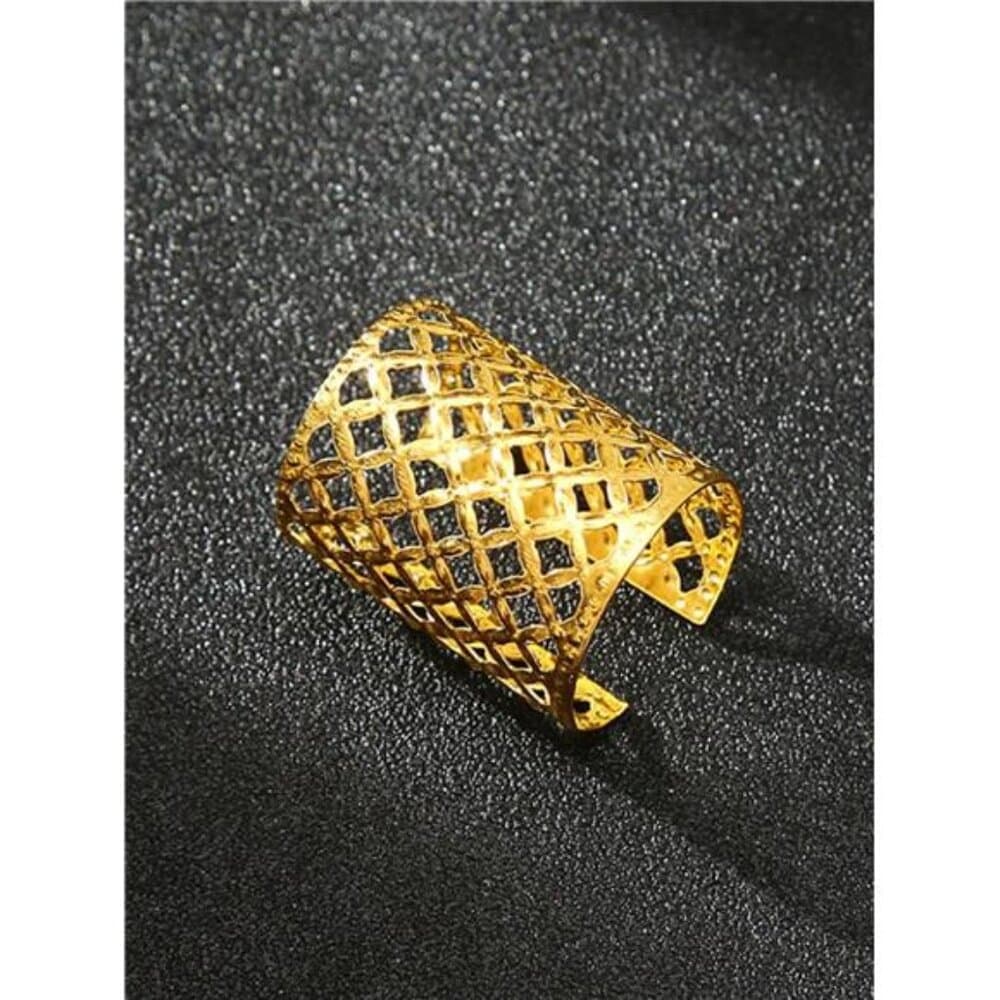 5pcs Large Hollow Gold Hair Rings, Dreadlock Vintage Hair Clips, Fashionable - Thumbnail 2