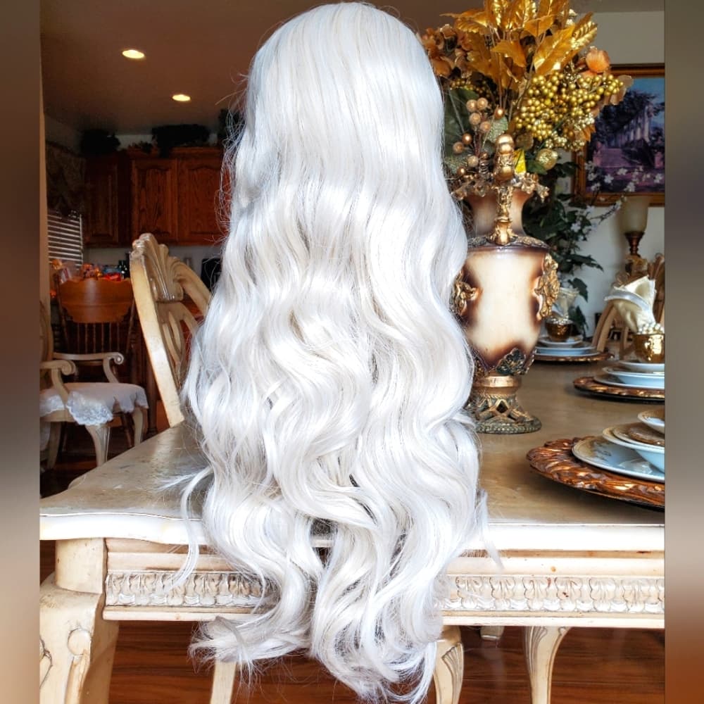 White Blonde Full Wig 20-24 inches!! READY TO SHIP TODAY!!! - Thumbnail 16
