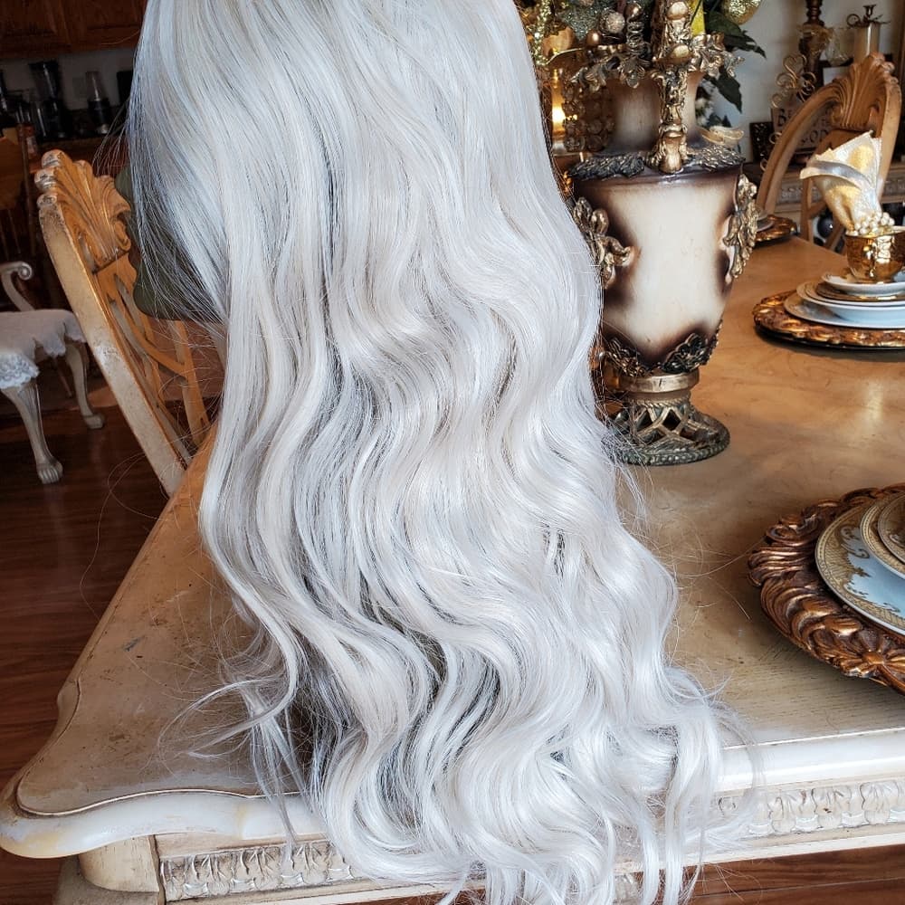 White Blonde Full Wig 20-24 inches!! READY TO SHIP TODAY!!! - Thumbnail 15