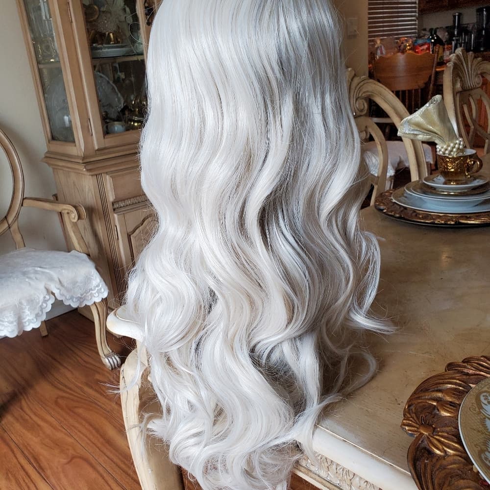 White Blonde Full Wig 20-24 inches!! READY TO SHIP TODAY!!! - Thumbnail 3