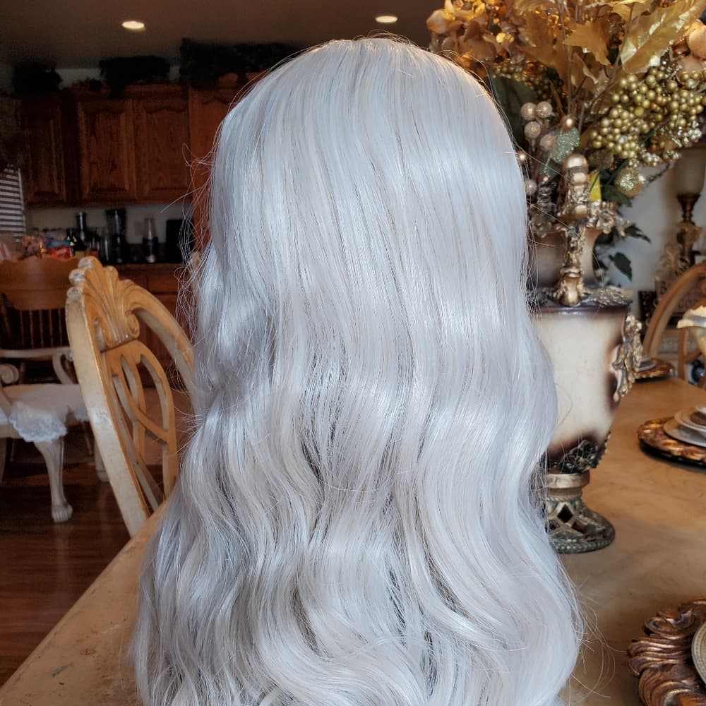 White Blonde Full Wig 20-24 inches!! READY TO SHIP TODAY!!! - Thumbnail 8