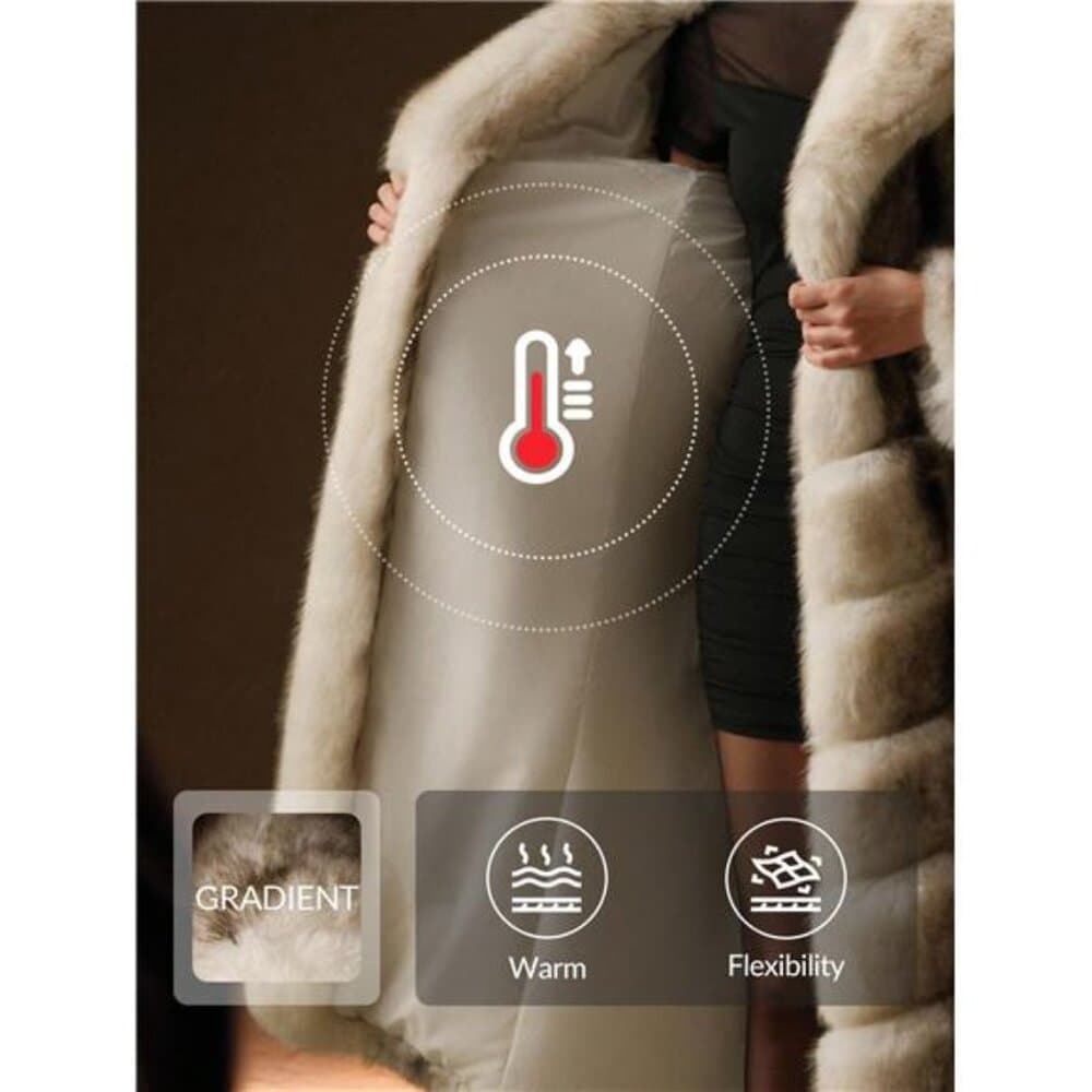 Anewsta Vintage Patchwork Faux Fur Long Coat, Winter Fashion - Thumbnail 2