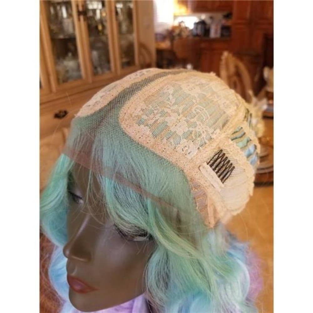 24” RAINBOW Rainbow Wavy Wig | Lace Front Wig | Heat Resistant Long BRAND NEW - Thumbnail 8