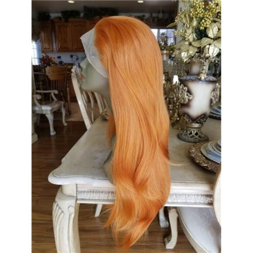 Orange Copper Lace Front WigCosplay Blonde Long Loose Wave Super LongBody - Thumbnail 8