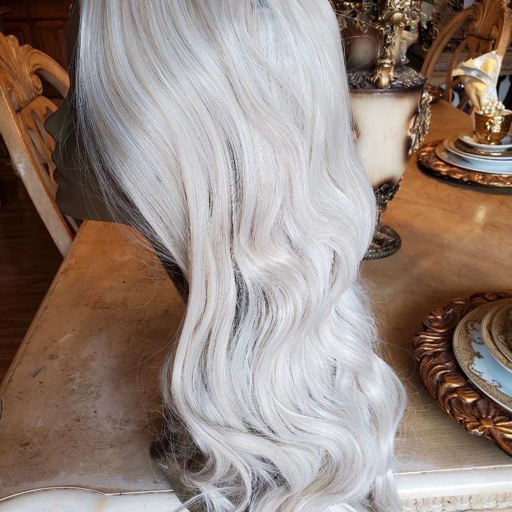 White Blonde Full Wig 20-24 inches!! READY TO SHIP TODAY!!! - Thumbnail 11