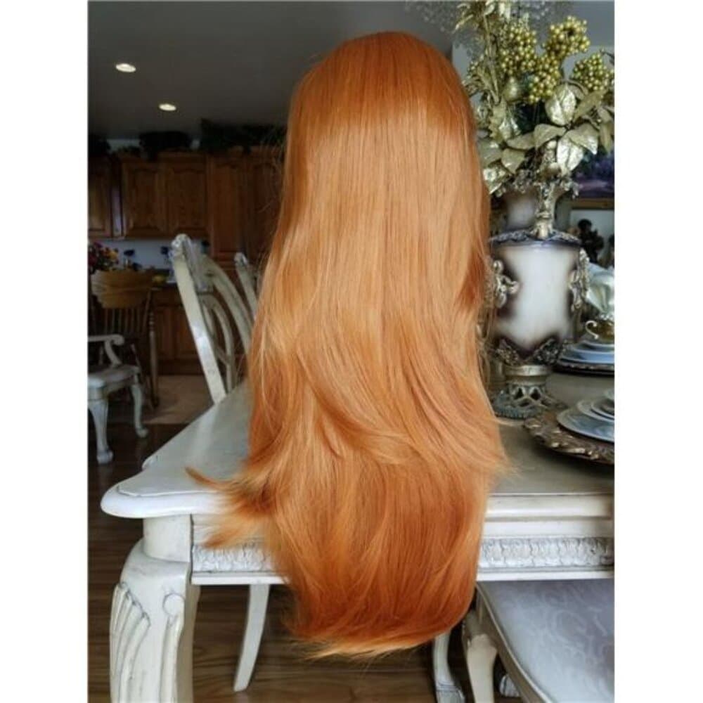Orange Copper Lace Front WigCosplay Blonde Long Loose Wave Super LongBody - Thumbnail 5