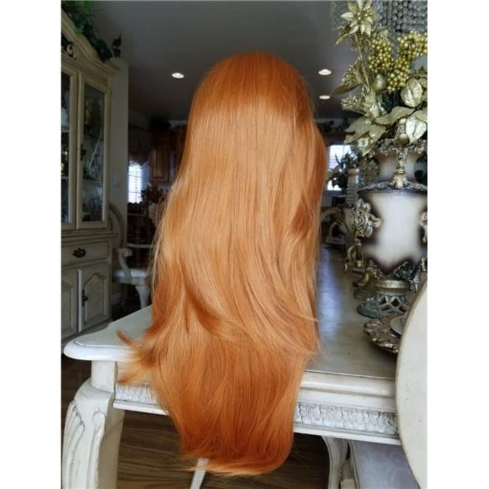 Orange Copper Lace Front WigCosplay Blonde Long Loose Wave Super LongBody - Thumbnail 7