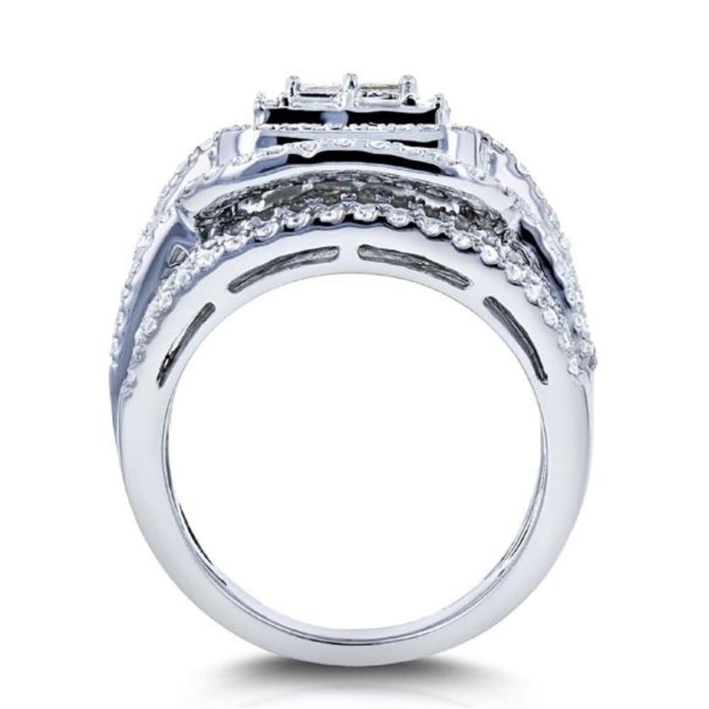 2pcs Luxury Exaggerated Women's Cubic Zirconia Pair Ring Set Ring Fashion - Thumbnail 4