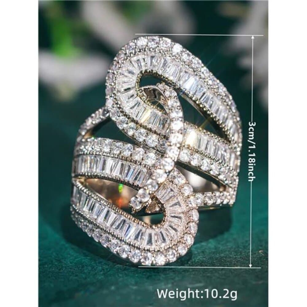 1 PC Classical Cubic Zirconia Ring For Women For Wedding Engagement Anniversary - Thumbnail 7